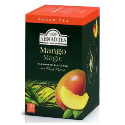 Ahmad Tea Mango Magic Flavoured Black Tea with Fruit Pieces 20 Teabags